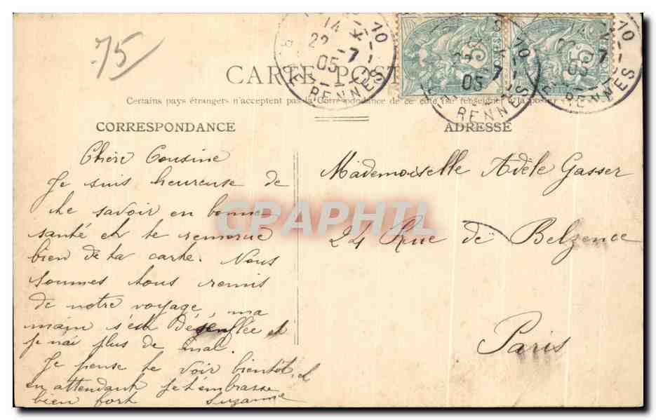 CPA Paris La Bourse Portefaix — Rückseite