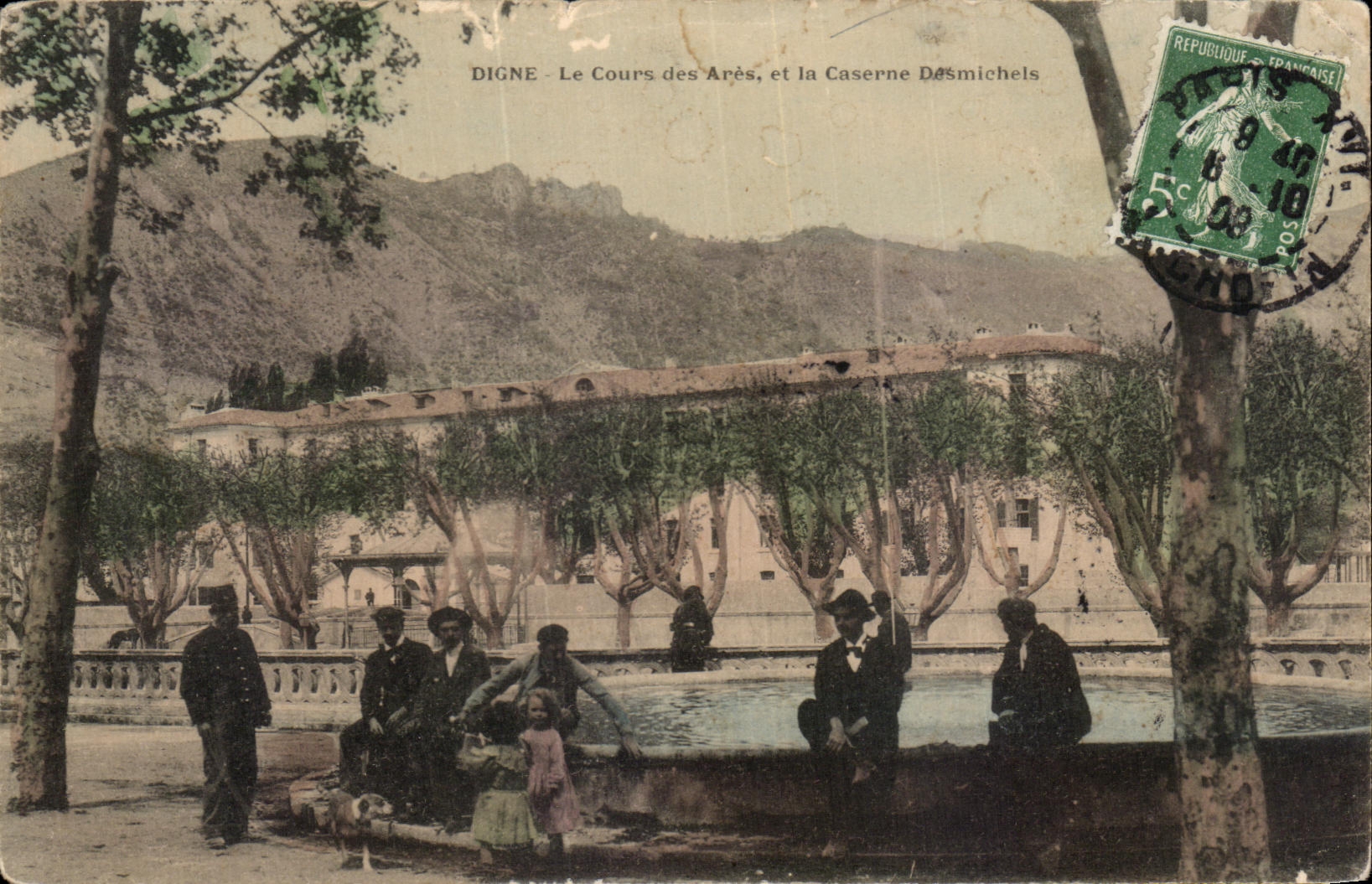 CPA Digne Le Cours des Ares et la Caserne Desmichels