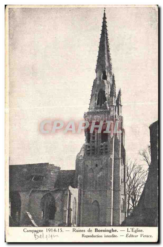 Ruines de Boesinghe — L'Église — Éditeur Veracx