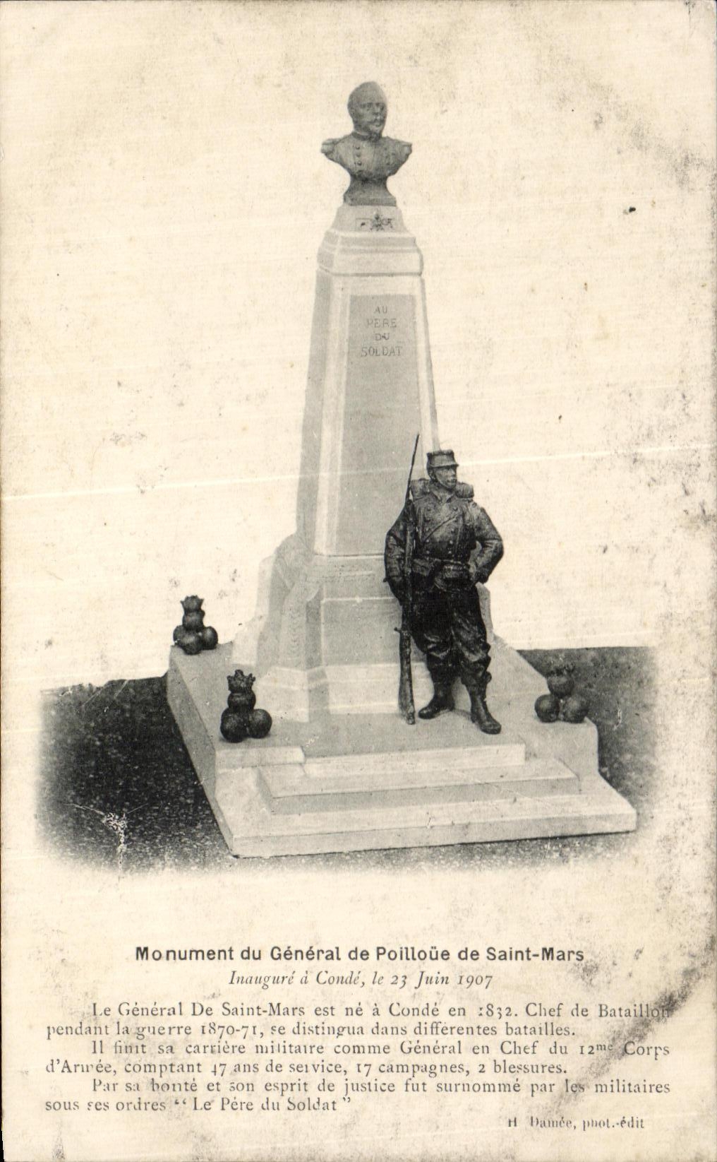 CPA Monument du General de Poilloue de Saint Mars
