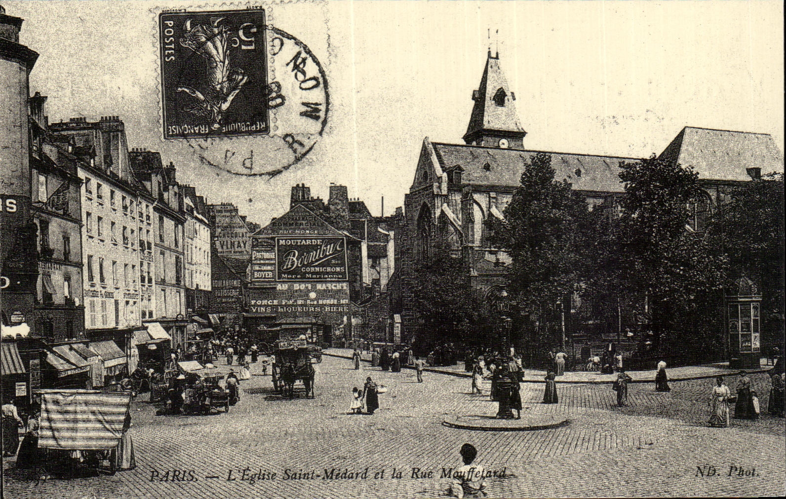 REPRO Paris L Eglise Saint Medard et la Rue Mouffetard