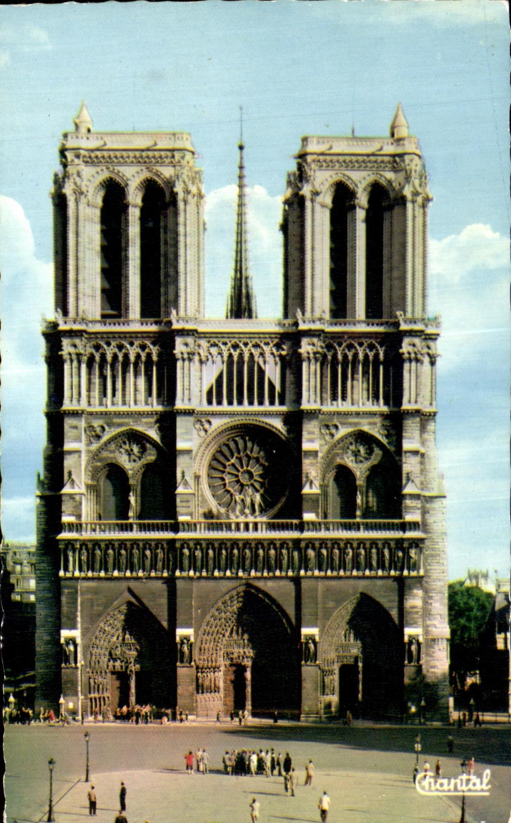CPSM Paris Facade de Notre Dame