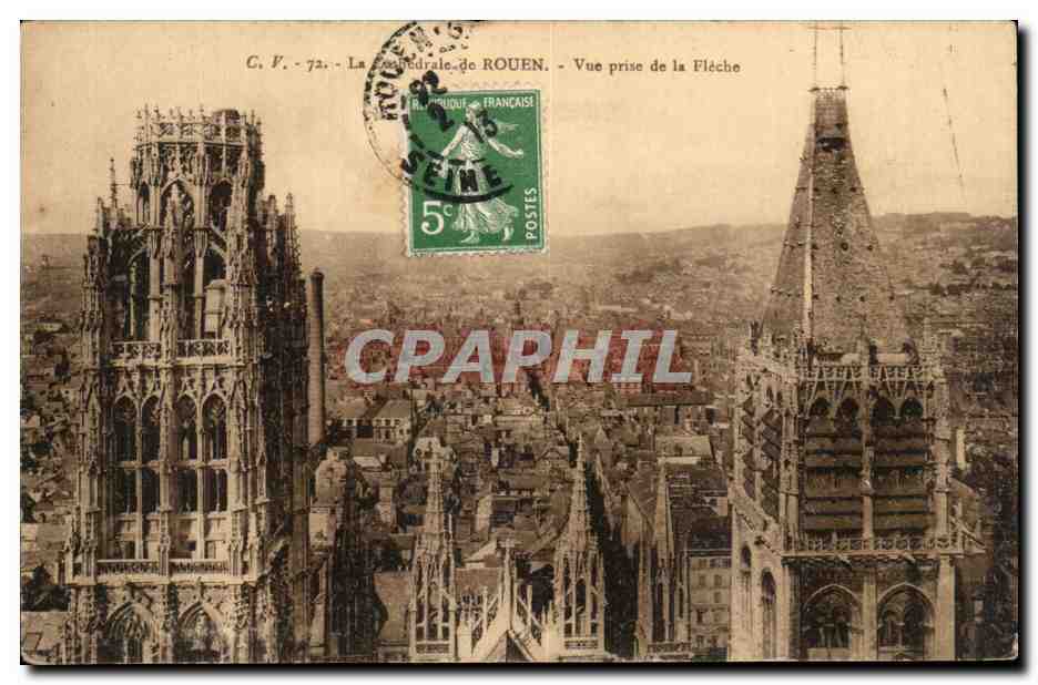 CPA La cathedrale de Rouen Vue prise de la Fleche