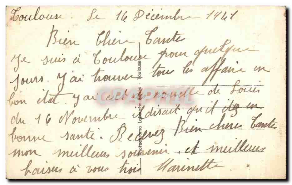 CPA Toulouse Le grand rond Statue de Clemence Izaure Ducuing — Verso
