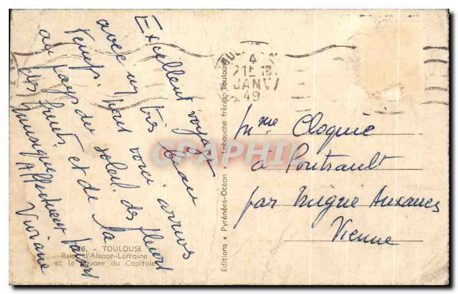 CPA Toulouse Rue d Alsace Lorraine et le square du Capitole — Reverso