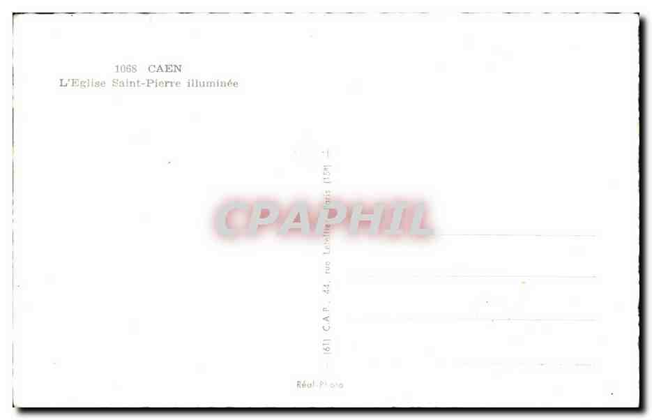 CPA Caen L Eglise Saint Plerre illuminee — Verso