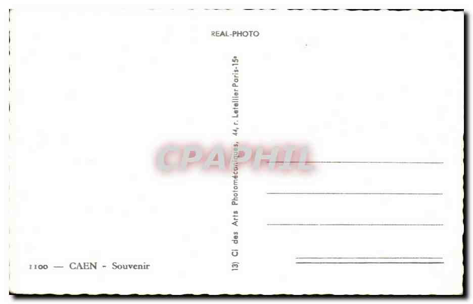 CPA Souvenir De Caen Pont chruchill Chateau Abbaye  — Verso