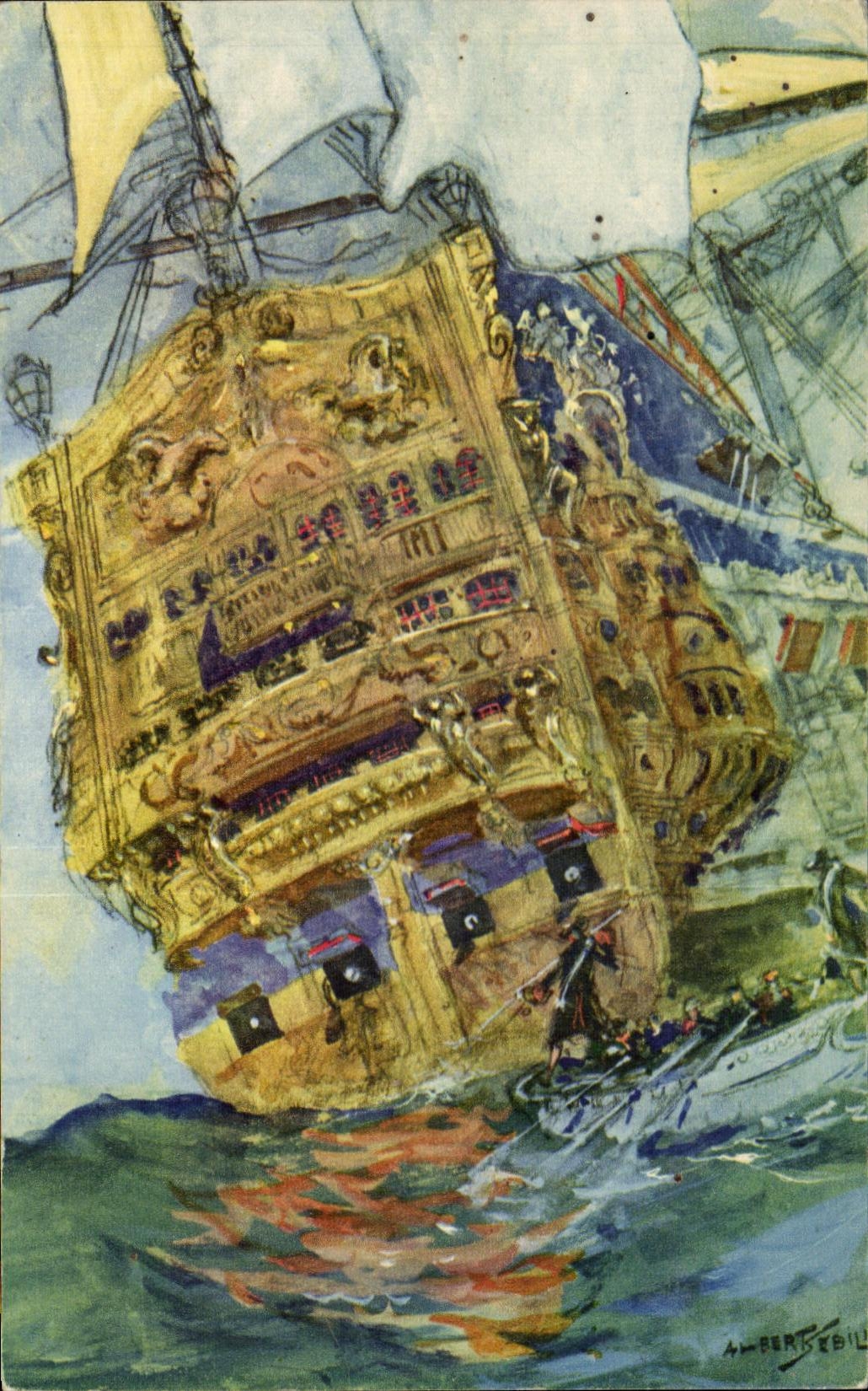 CPSM Soleil Royal Louis XIV Bateau Voilier 