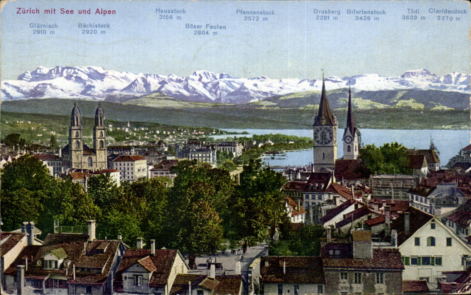 CPA Zurich mit See und Alpen