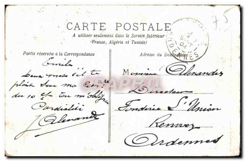 CPA La Sorbonne K V Paris — Rückseite