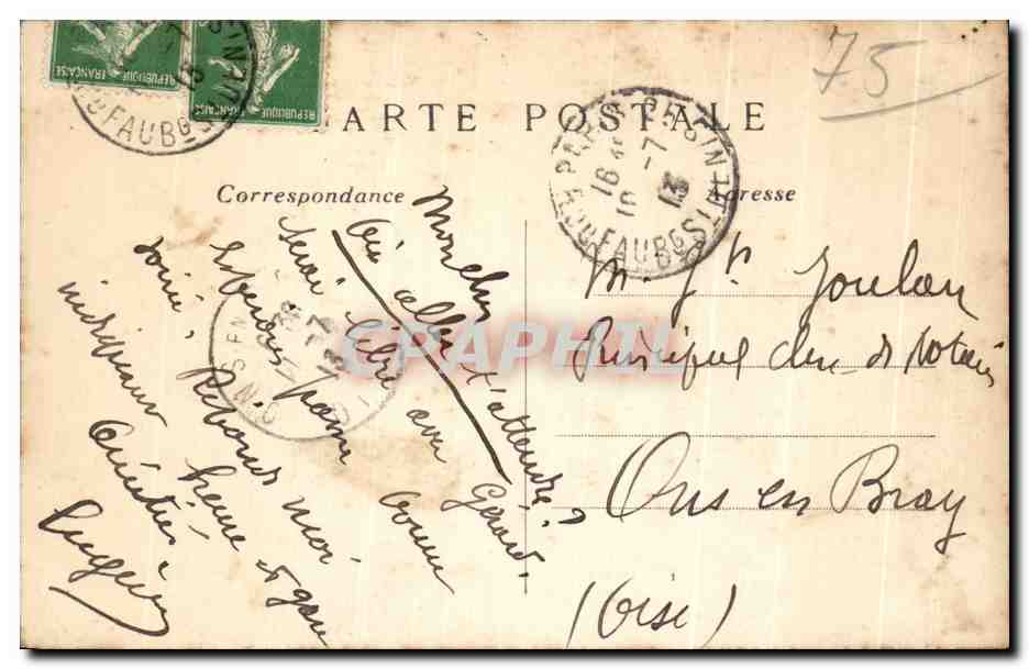 CPA Paris Le Theatre National de l Odeon Inaugure en 1818 — Rückseite