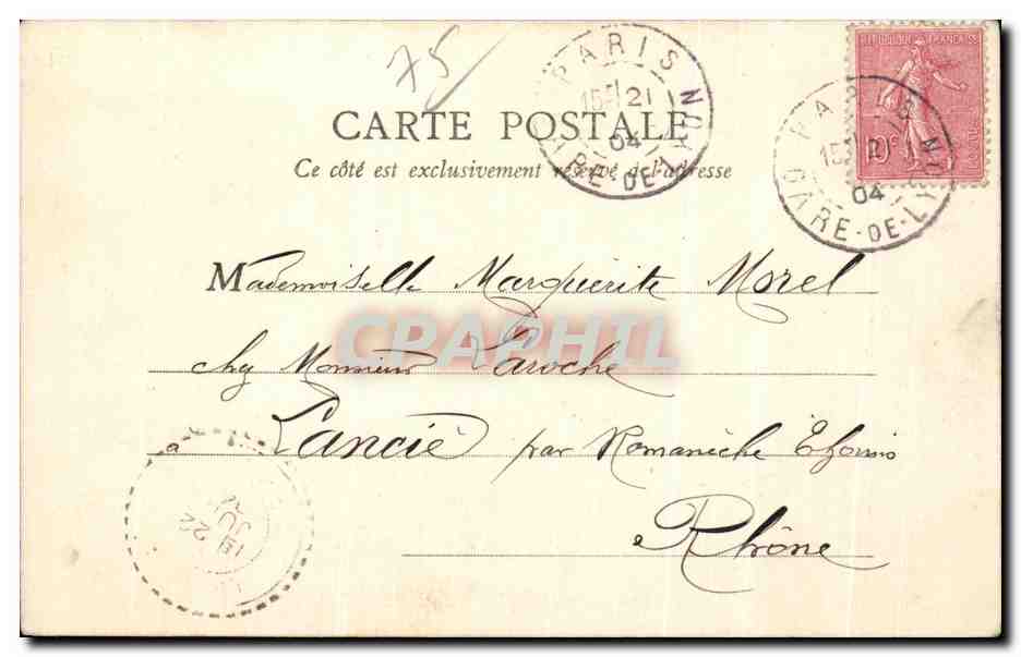 CPA Paris Rue Soufflot Le Pantheon — Rückseite