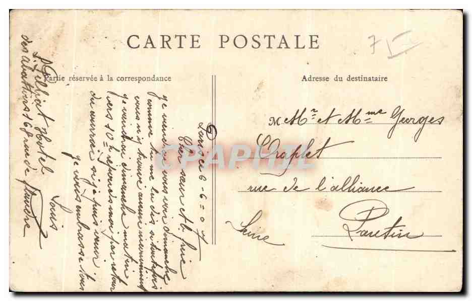 CPA Paris Pont de Briques Buttes chaumont  — Rückseite