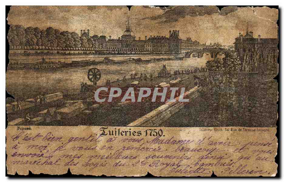 CPA Paris Tuileries 1750