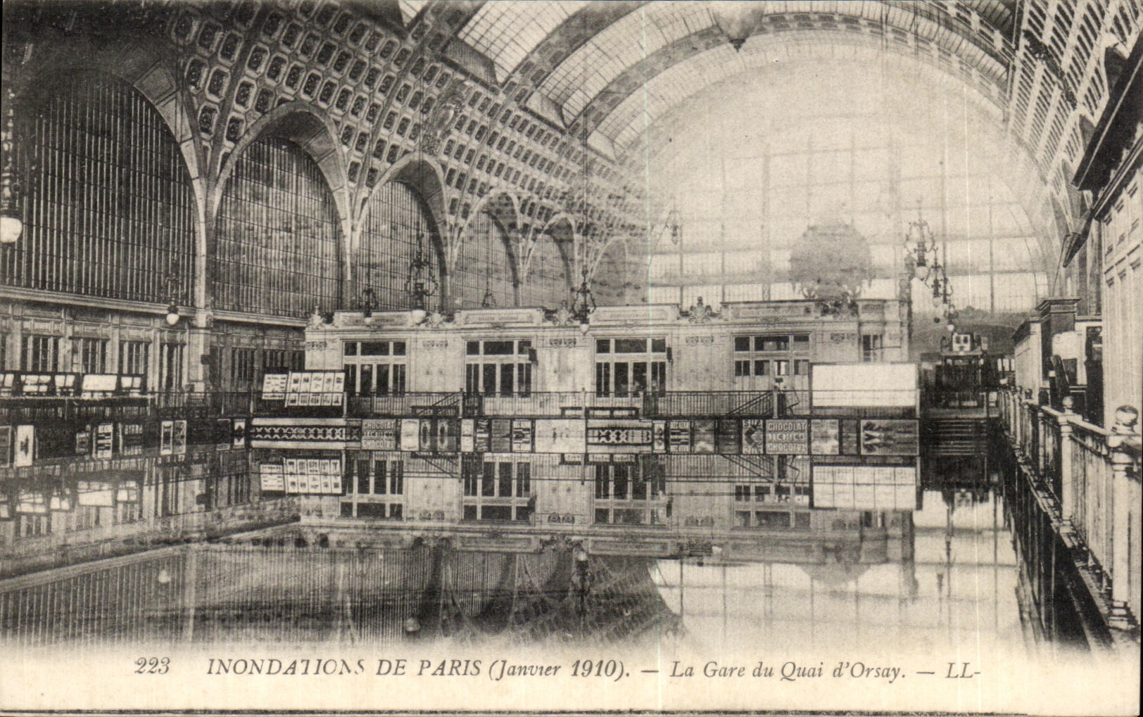 Überschwemmungen in Paris (Januar 1910) — Die Station Quai d'Orsay — LL-223