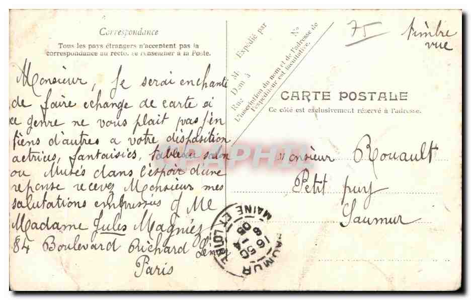 CPA Paris Le Cafe Riche — Rückseite
