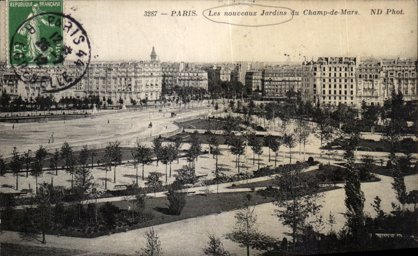 Les nouveaux Jardins du Champ-de-Mars — Paris — ND Phot. n° 3287
