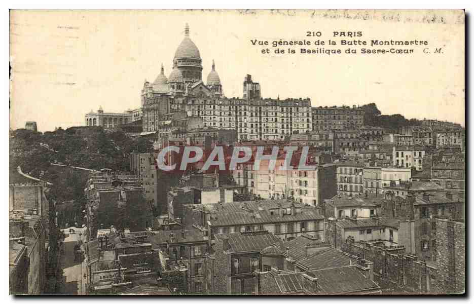 CPA Paris Vue Generale de la Butte Montmartre et de la Basilique du Sacre Coeur