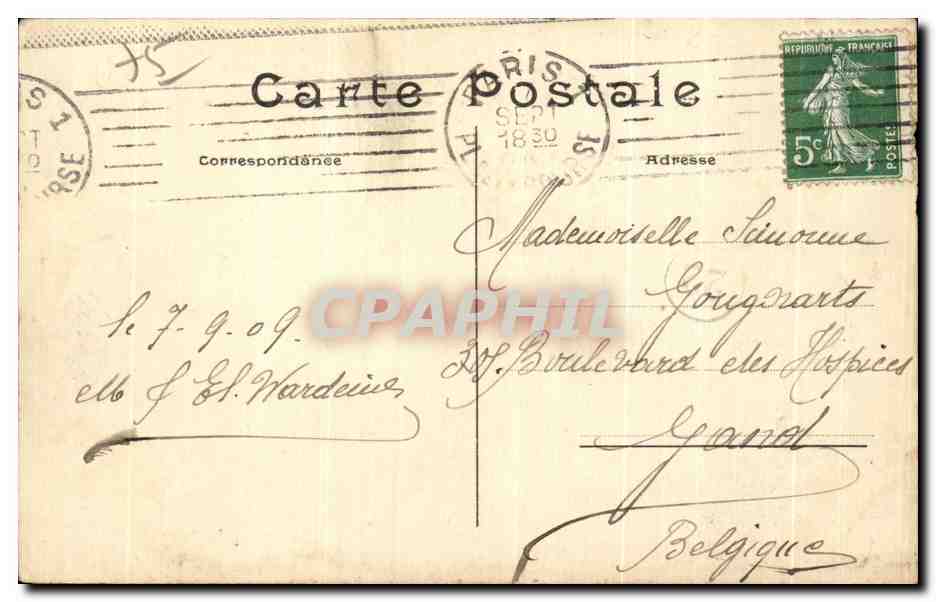 CPA Paris Vue Generale de la Butte Montmartre et de la Basilique du Sacre Coeur — Rückseite