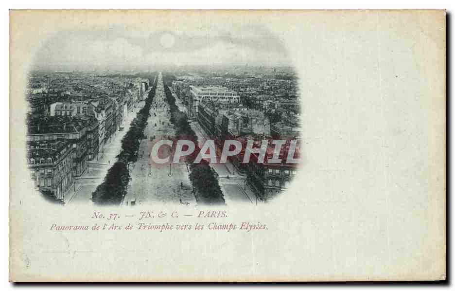CPA Paris Panorama de I Arc de Triomphe vers les Champs Elysies