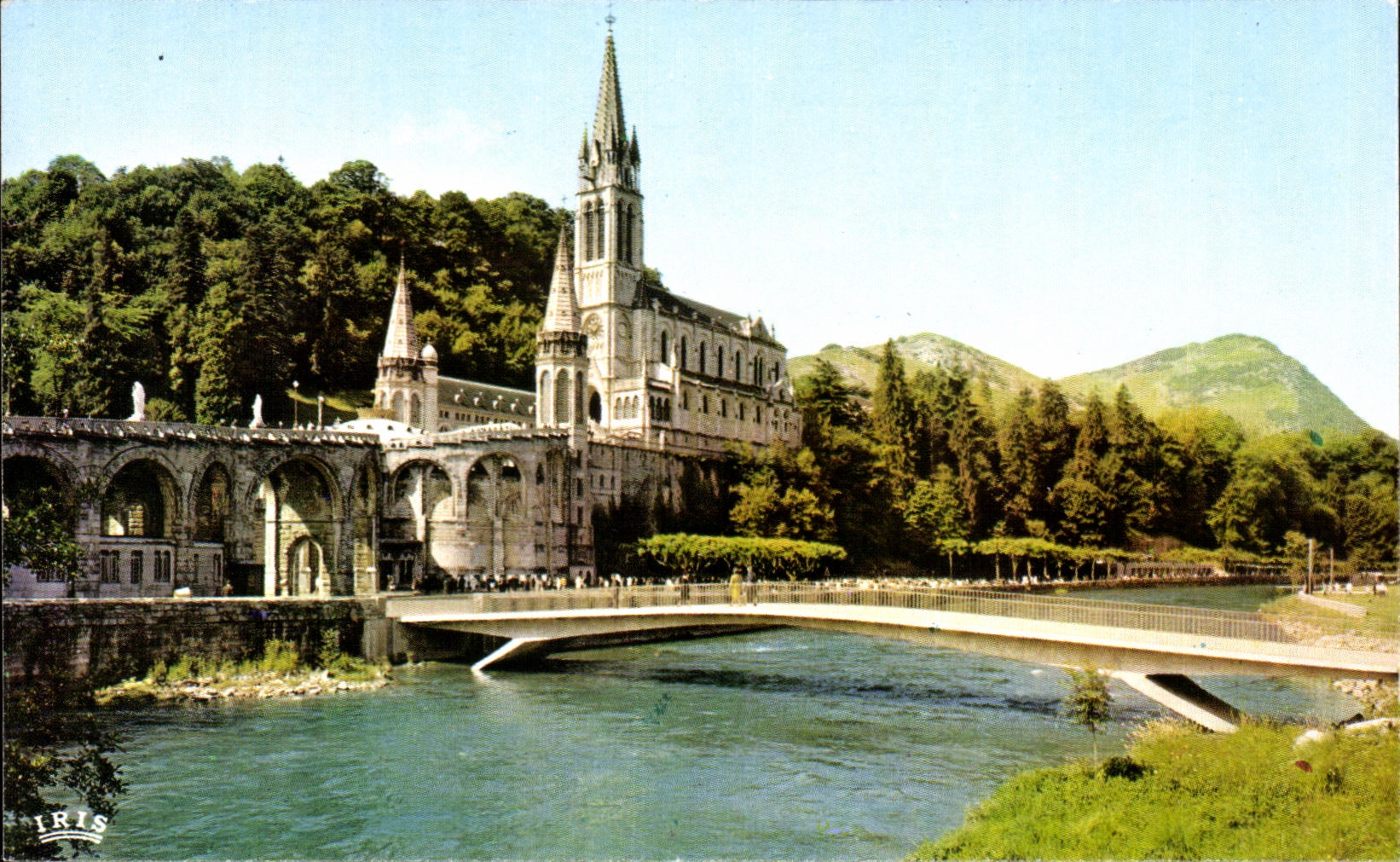 CPA Lourdes La basilique le Gave e les nouveaux ponts