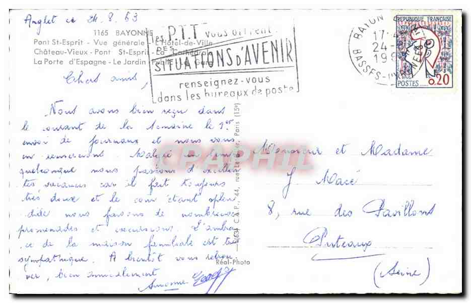 CPA Souvenir De Bayonne — Verso