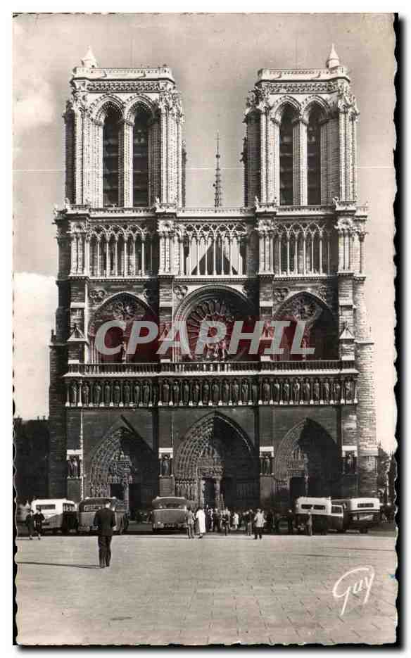 CPSM Paris Et Ses Merveilles Facade de la cahtedrale Notre Dame