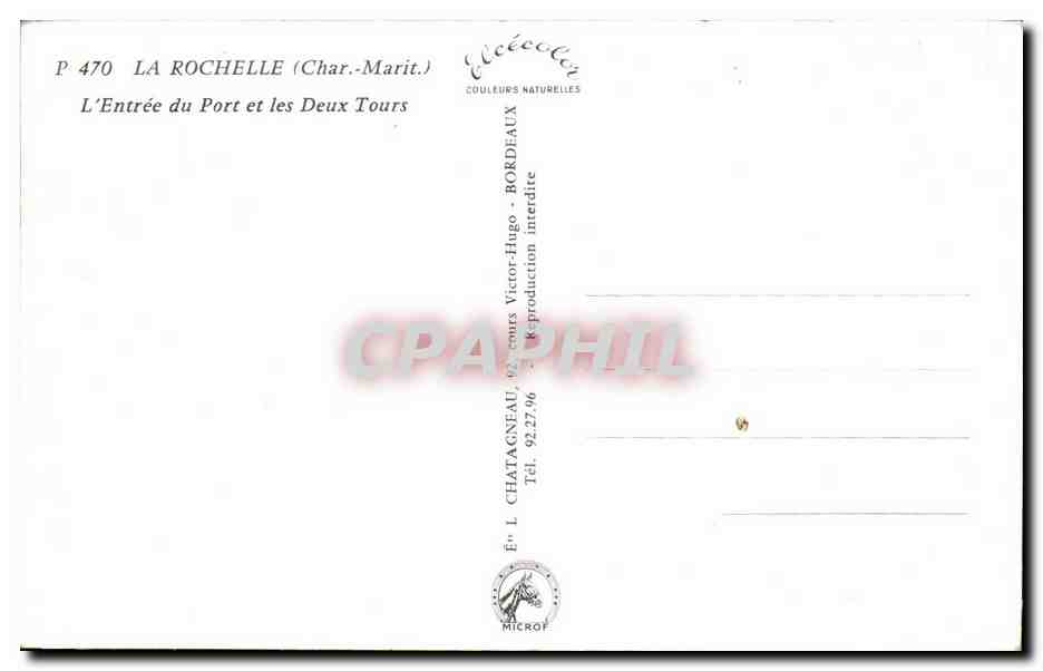 CPSM La Rochelle L Entree du Port et les Deux Tours — Rückseite