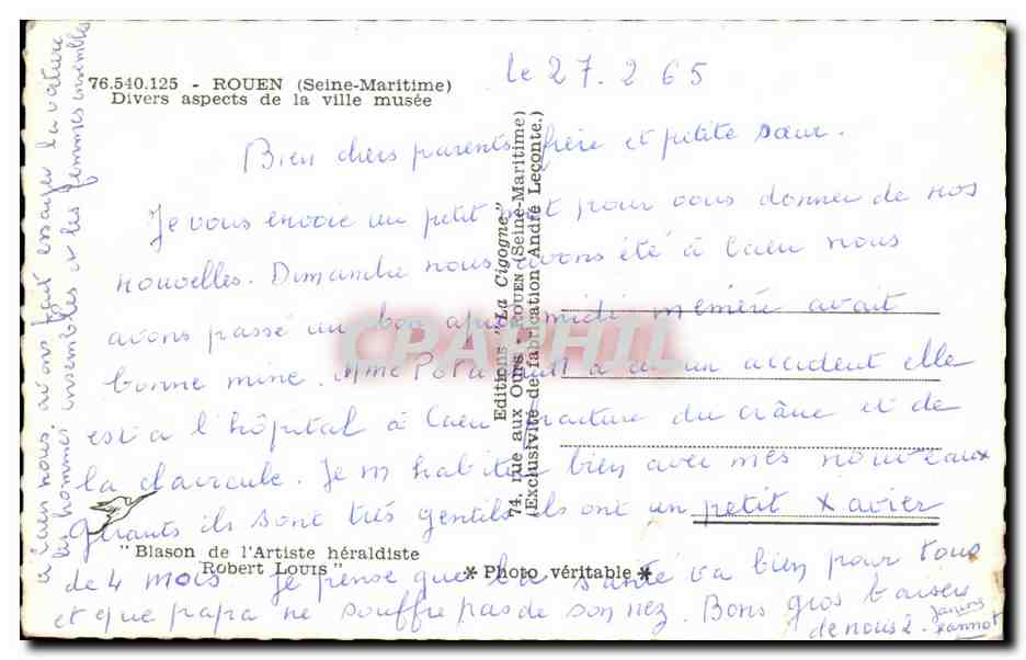 CPSM Rouen Divers aspects de la Ville musee — Verso