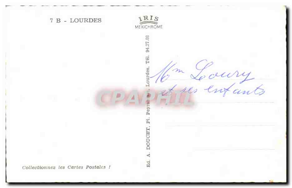 CPSM Souvenir De Lourdes — Verso