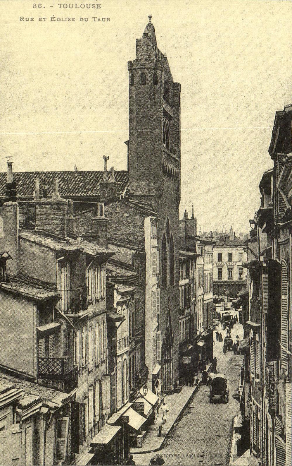 Toulouse - Rue et Église du Taur — Phototypie L'Abouch, Toulouse