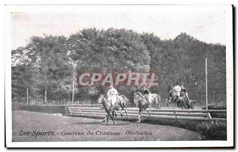 CPA Les Sports Courses de Chevaux Obstacles cheval Horse 
