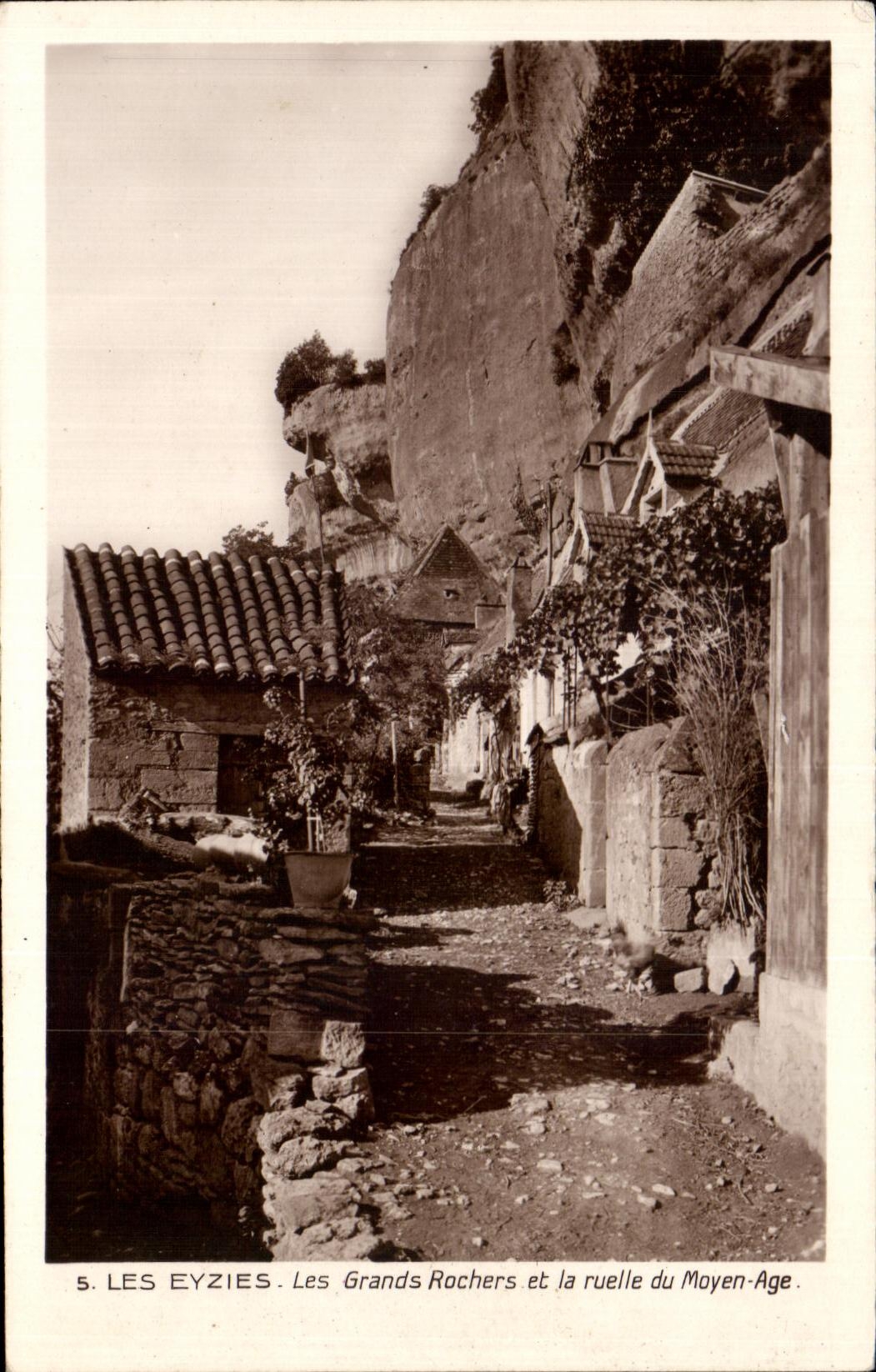 Les Eyzies — Les Grands Rochers et la ruelle du Moyen Âge — Éditeur non identifié, n°5