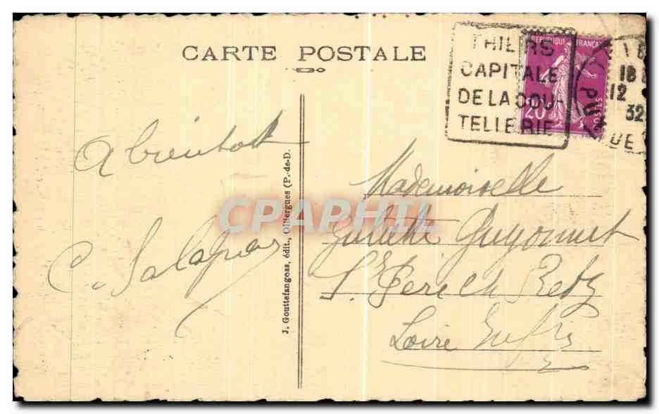 CPA Thiers Le Viaduc du Grand Tournant et la Route de Lyon dans les Gorges de la Durolle — Rückseite