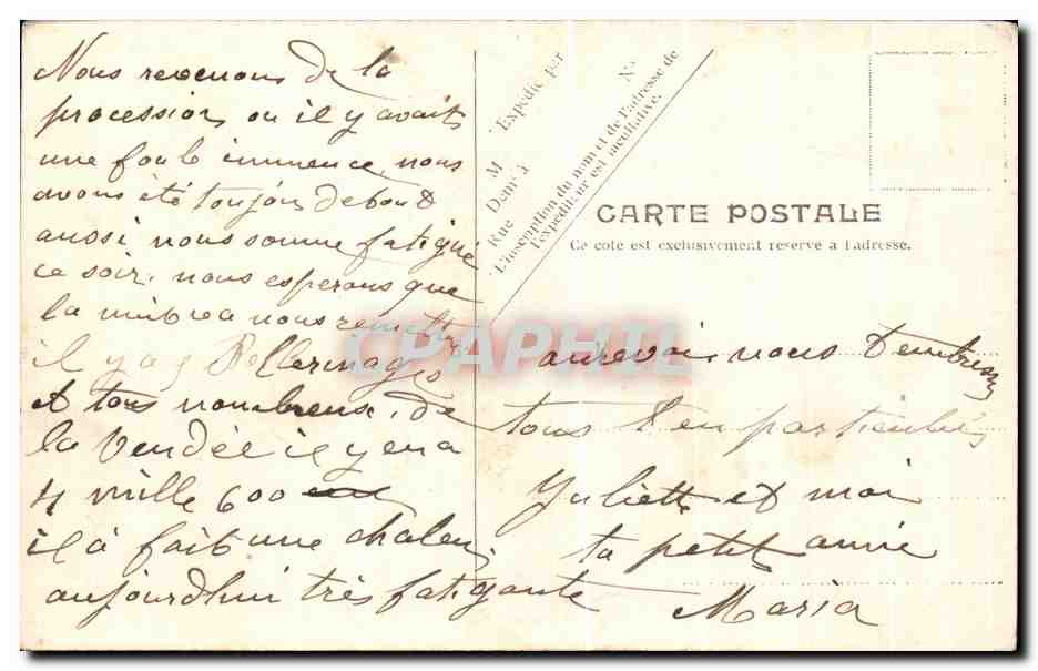 CPA Lourdes Le Fort et le Pont du Gave Paris  — Verso
