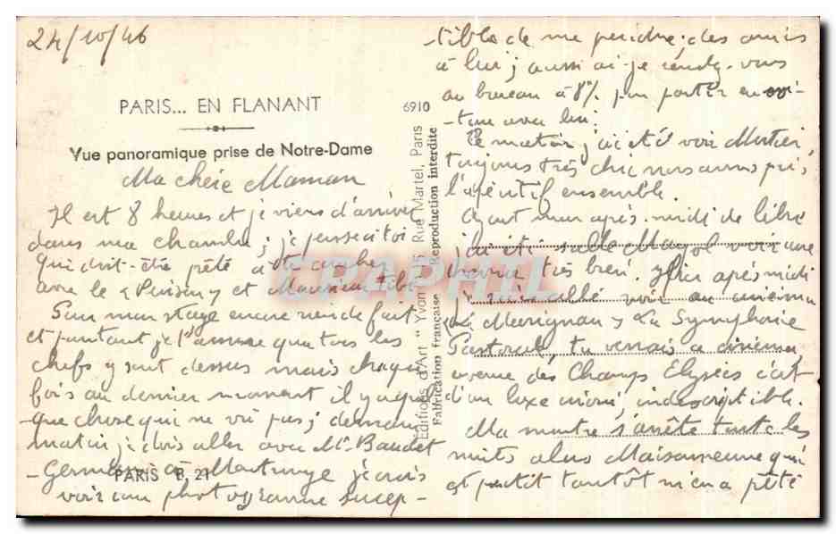 CPA Paris En Flanant Vue panoramique prise de Notre Dame — Verso