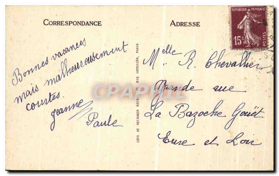 CPA Bourges Le Jardin de l Ancien Palais de l Hotel de Ville et la Cathedrale — Rückseite