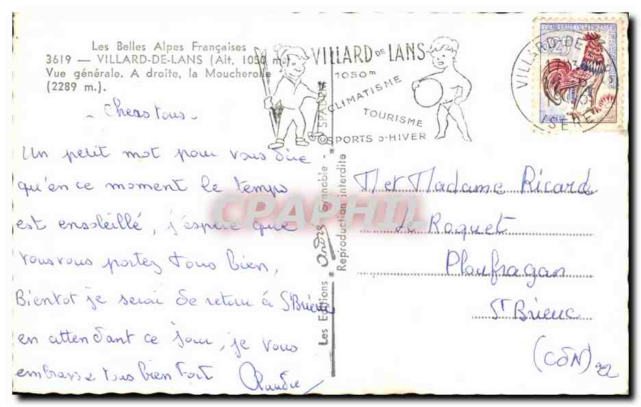 Villard-de-Lans — Vue générale, à droite la Moucherolle — Éditions Villard-de-Lans — Reverso