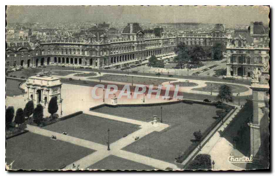 CPA Paris Le Palais du Louvre et les jardins
