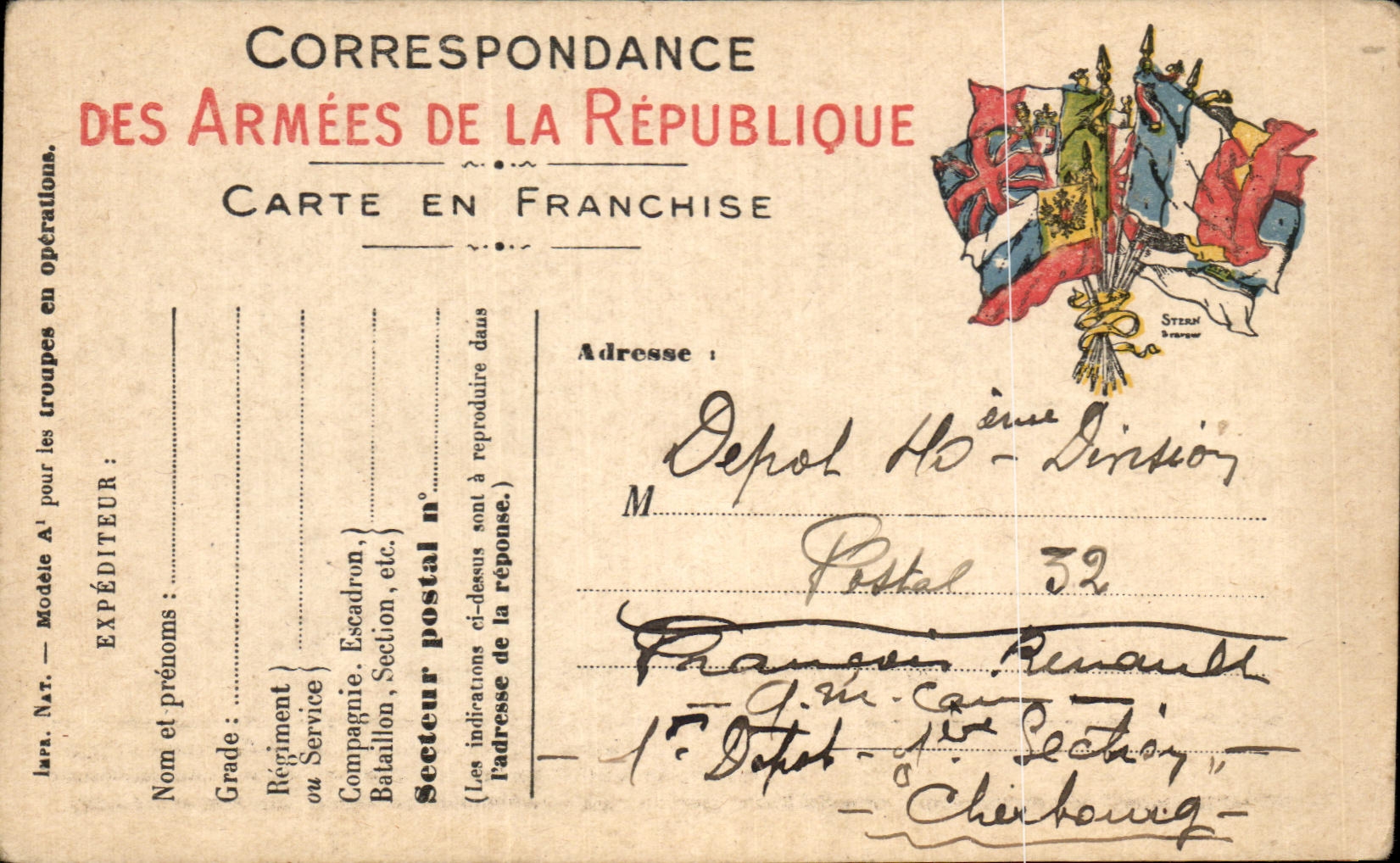 Carte de franchise militaire Renault Cherbourg 