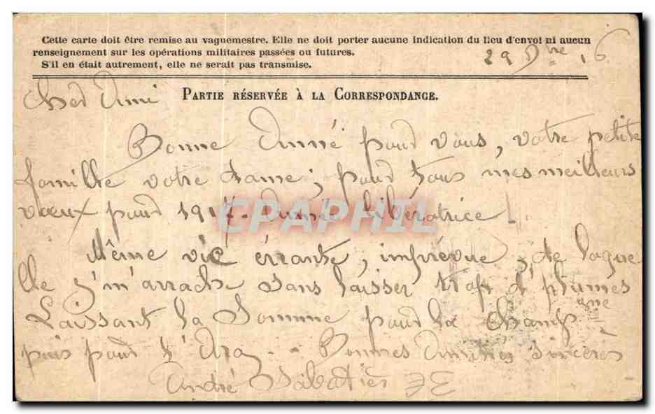 Carte de franchise militaire Renault Cherbourg  — Rückseite