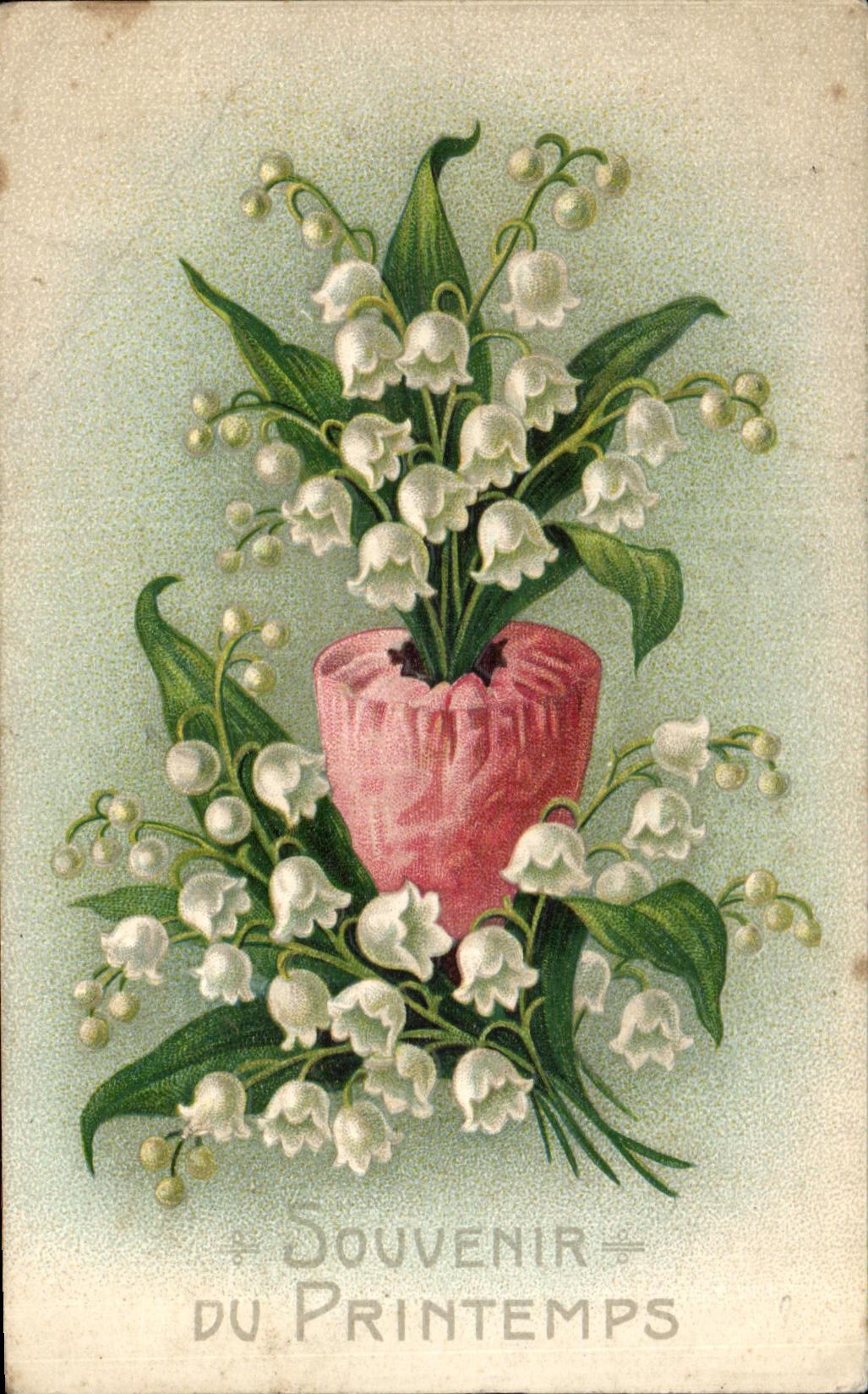 CPA Souvenir Du Printemps Fantaisie Muguet