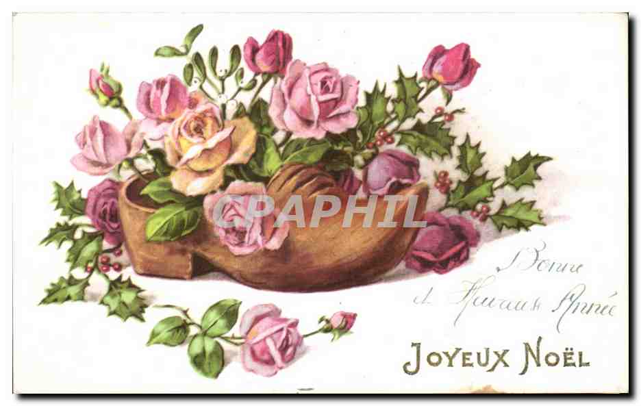 CPA Fantaisie Fleurs Noel Ssabot 