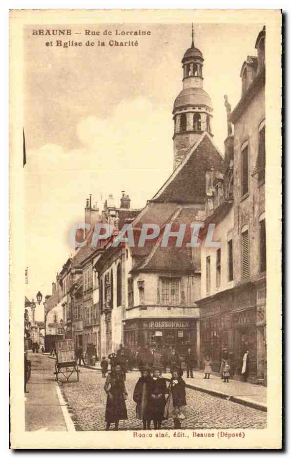 CPA Beaune Rue de Lorraine et eglise de la charite Enfants 