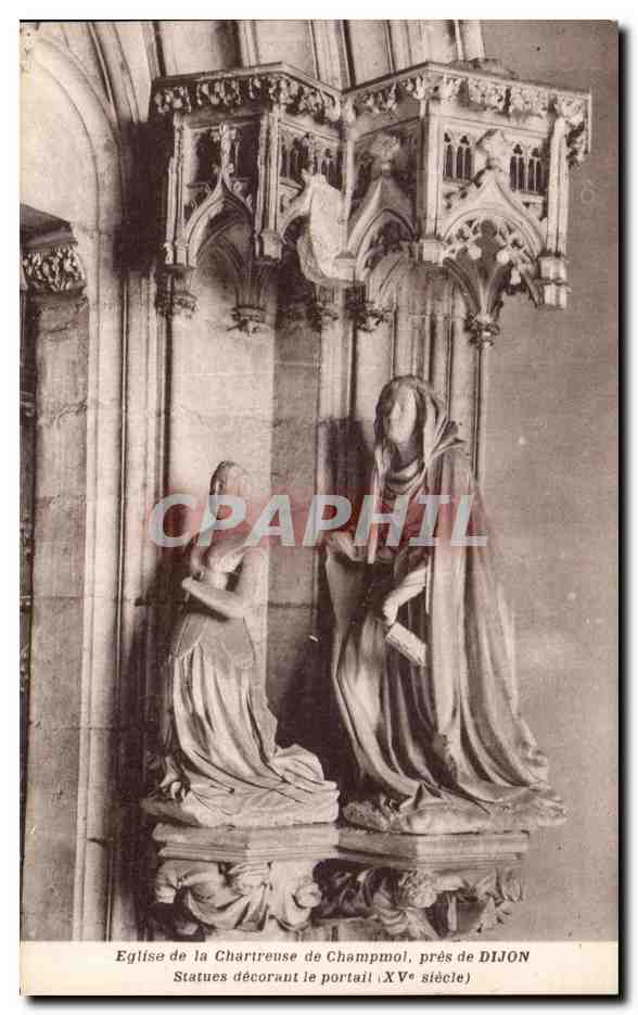 CPA Dijon Eglise de la chartreuse de Champmol pres de Dijon Statues decorant le portail