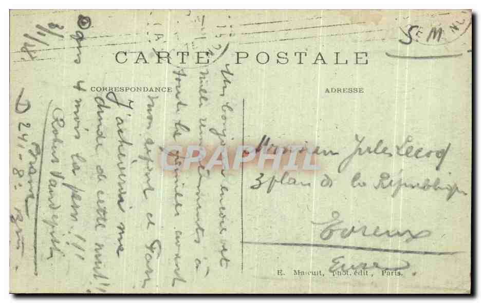 CPA Paris Le Sacre Coeur de Montmartre et la Savoyarde — Rückseite