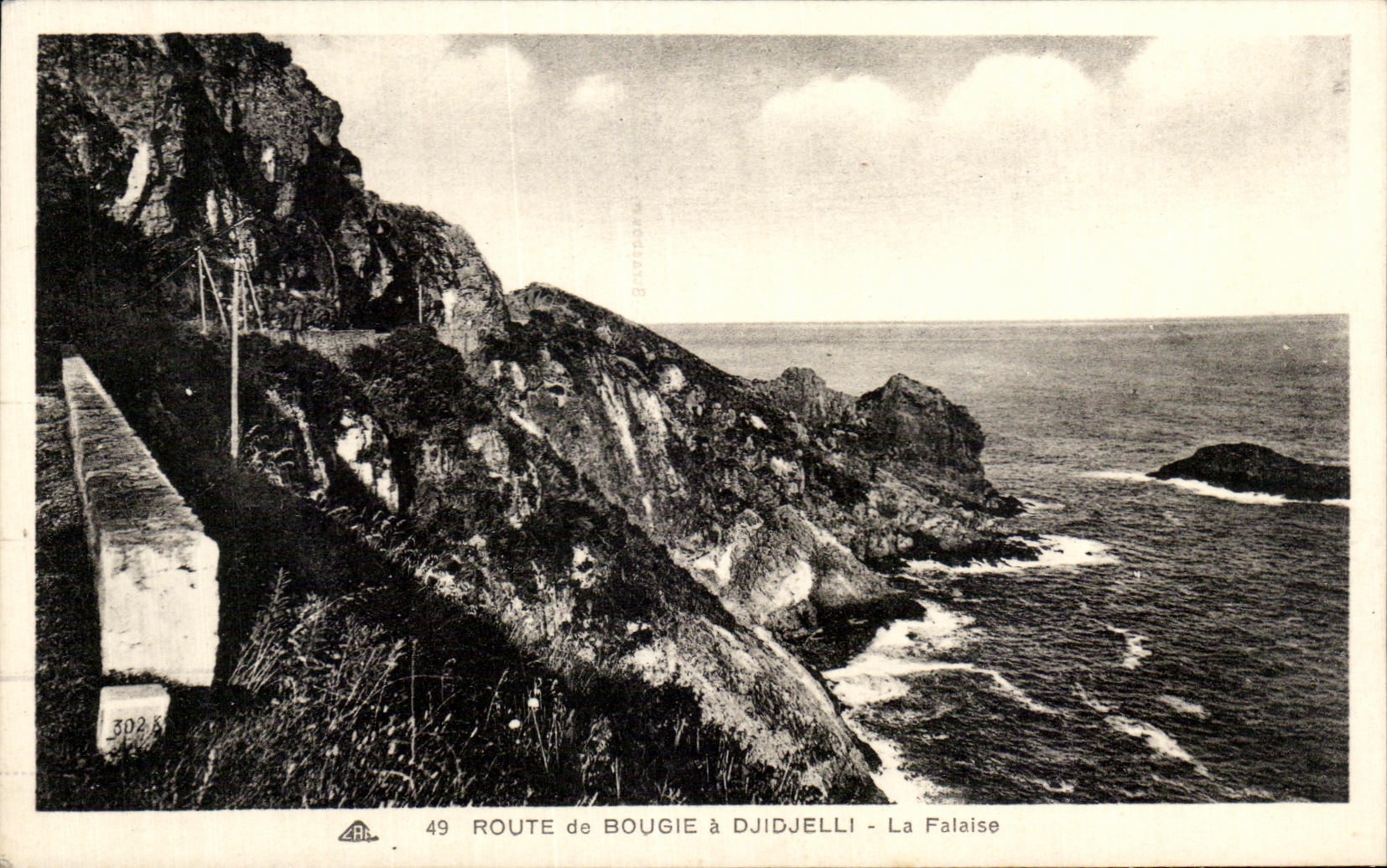 Route von Bougie nach Djidjelli - Die Klippe — Vintage Postcard/Antike Ansichtskarte Nr. 49, Verlag CPAPHIL