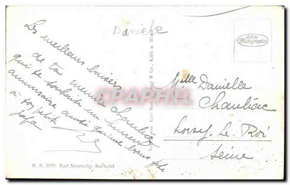 CPA Bad Neuenahr Kurhotel — Verso