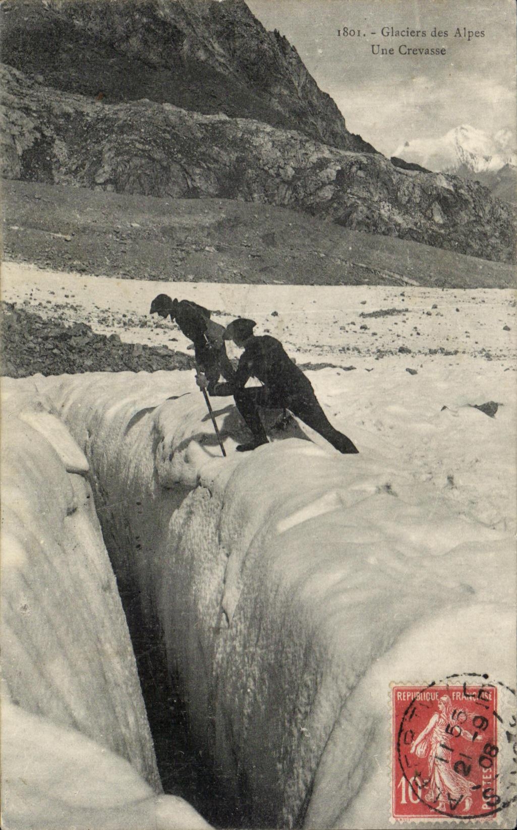 Glaciers des Alpes — Une Crevasse — Éditeur non identifié, n° de série 1801