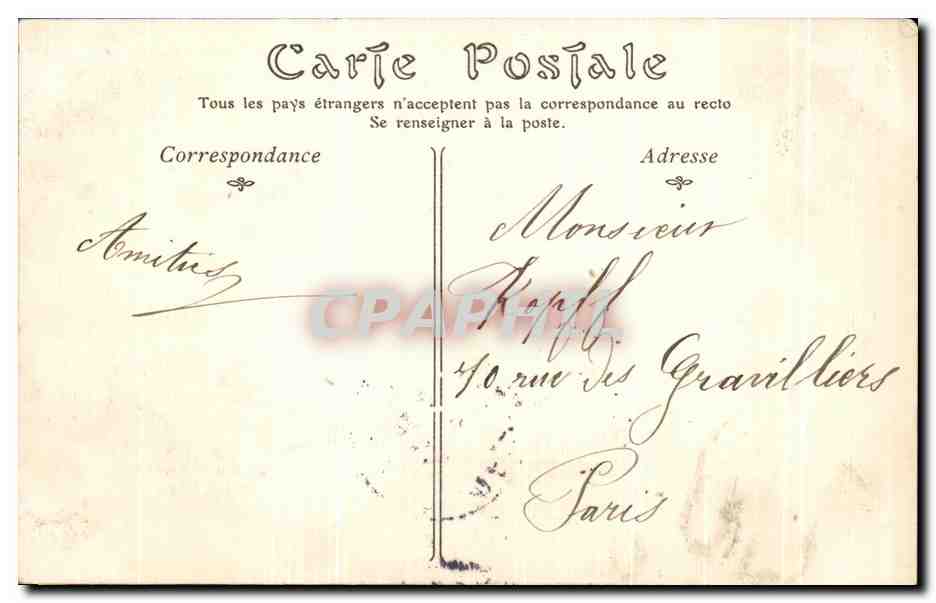 CPA Rouen Le Pont Boieldieu et la Cathedrale Tramway — Rückseite